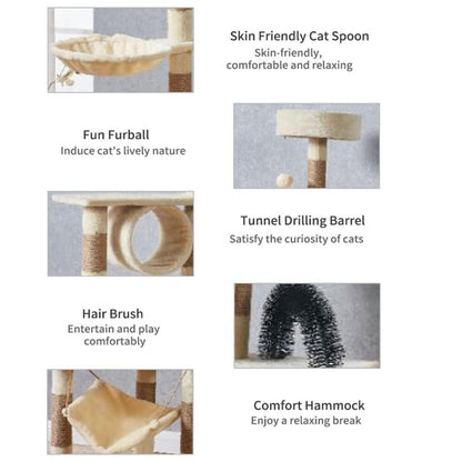 Cat Tree House Scratching Post Tree Play House