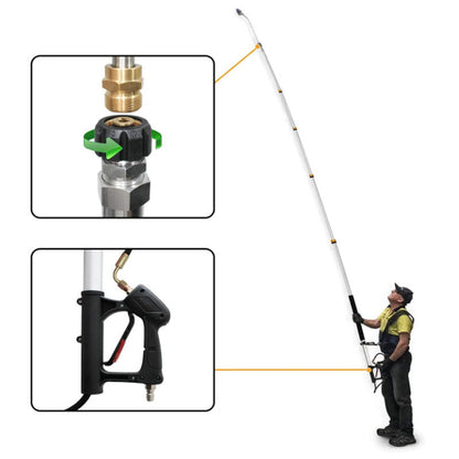 Telescoping Pressure Washer 6.2m Pole with Harness