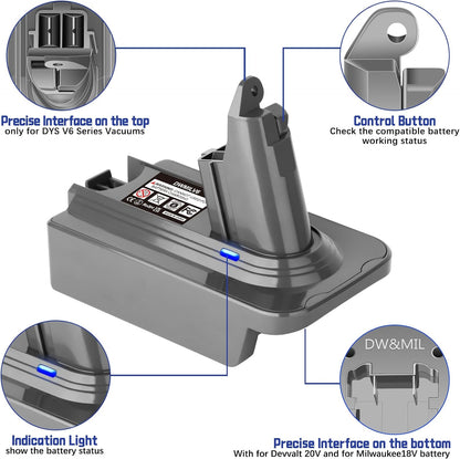 Dewalt to Dyson V6 Battery Adapter Converter