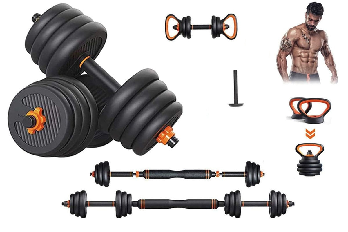 Adjustable Dumbbells Set 30KG with Barbell