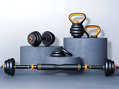 Adjustable Dumbbells Set 30KG with Barbell
