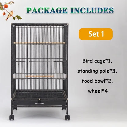 Bird Cage Parrot Aviary Perch Carrier