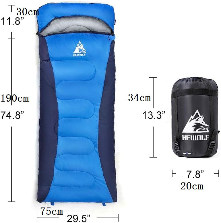 4-Season Adults Envelope Camping Sleeping Bag – Compact & Lightweight 61327