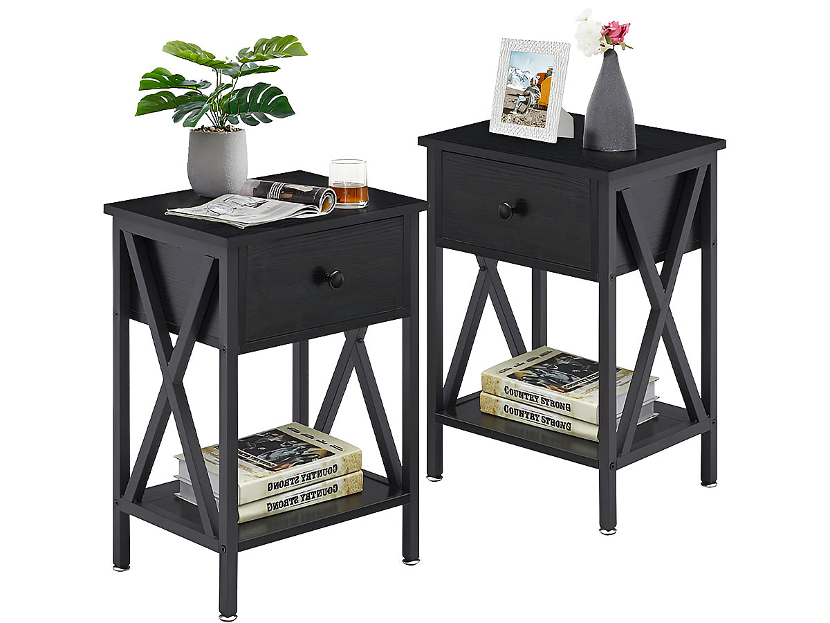 Bedside Table with Drawers