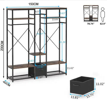 Metal Wardrobe Clothes Rack Clothes Organizer