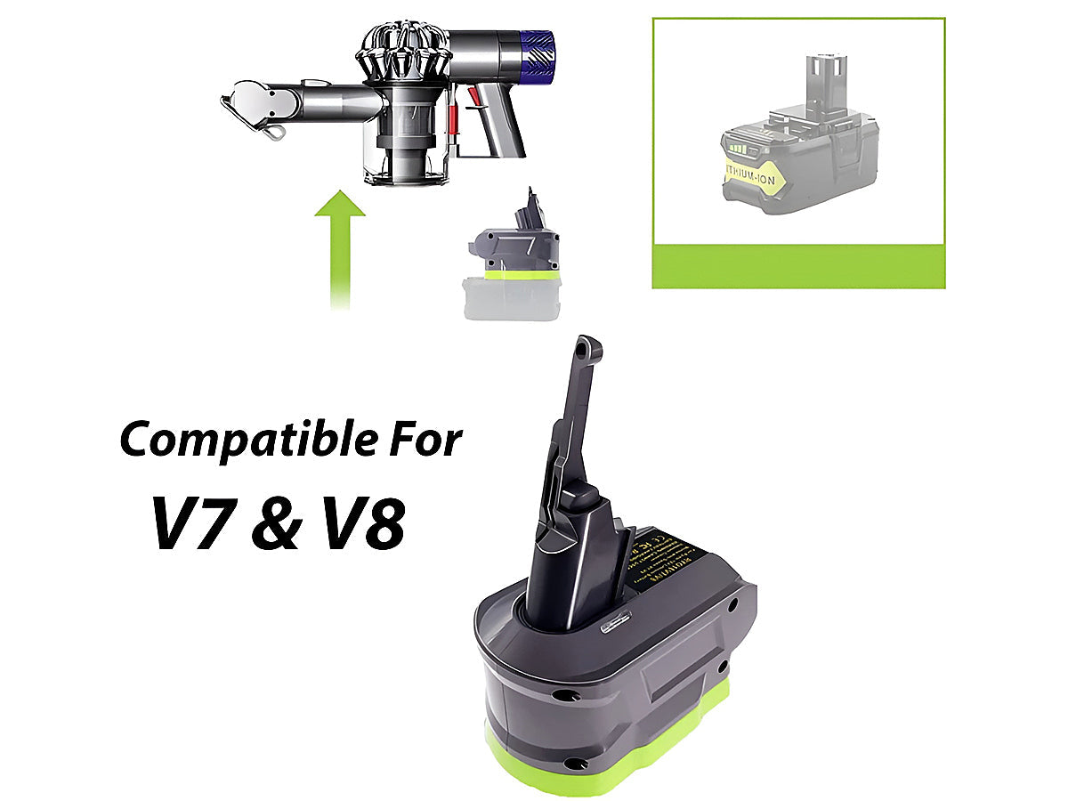 Ryobi to Dyson V7 V8 Battery Adapter