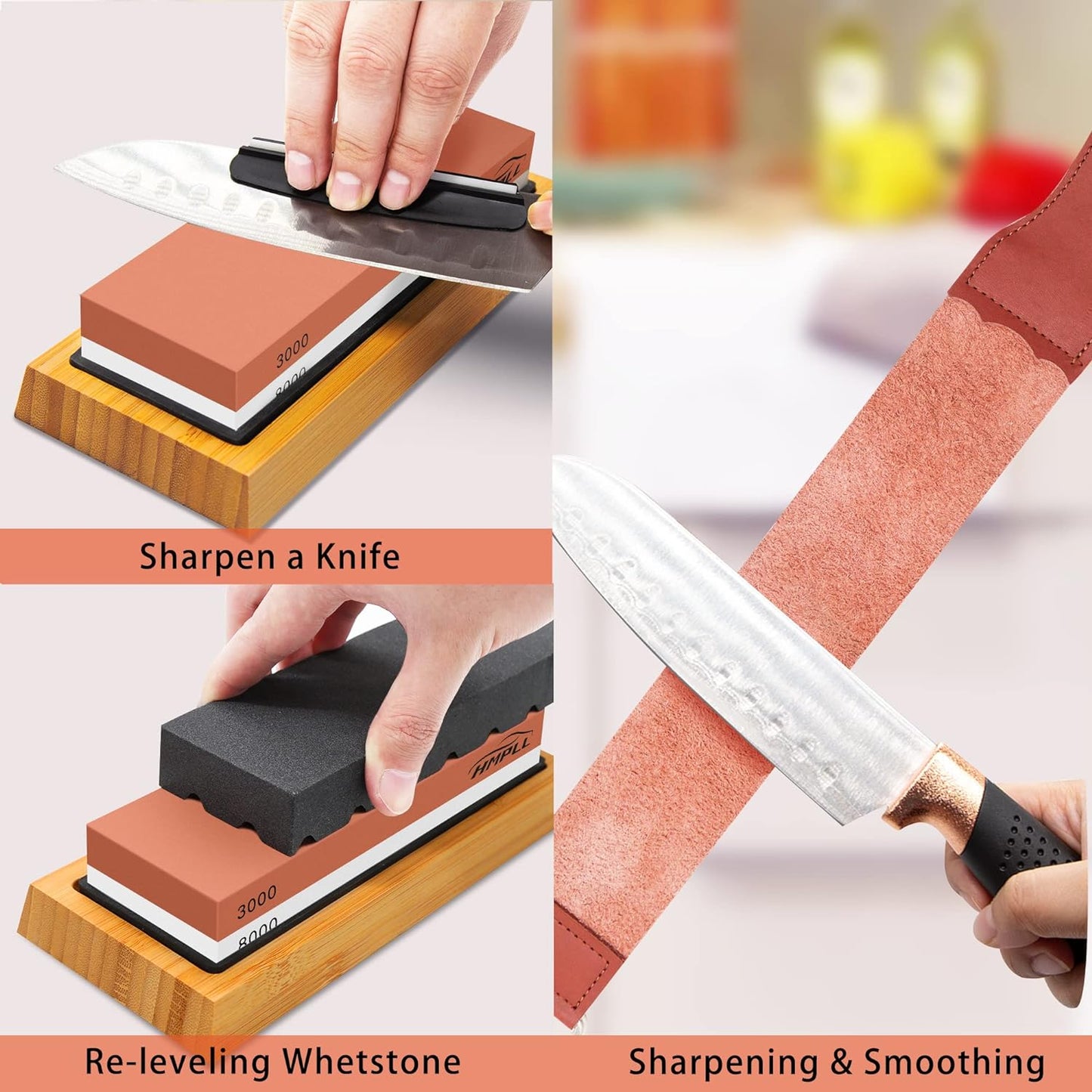 Knife Sharpener Whetstone Kit