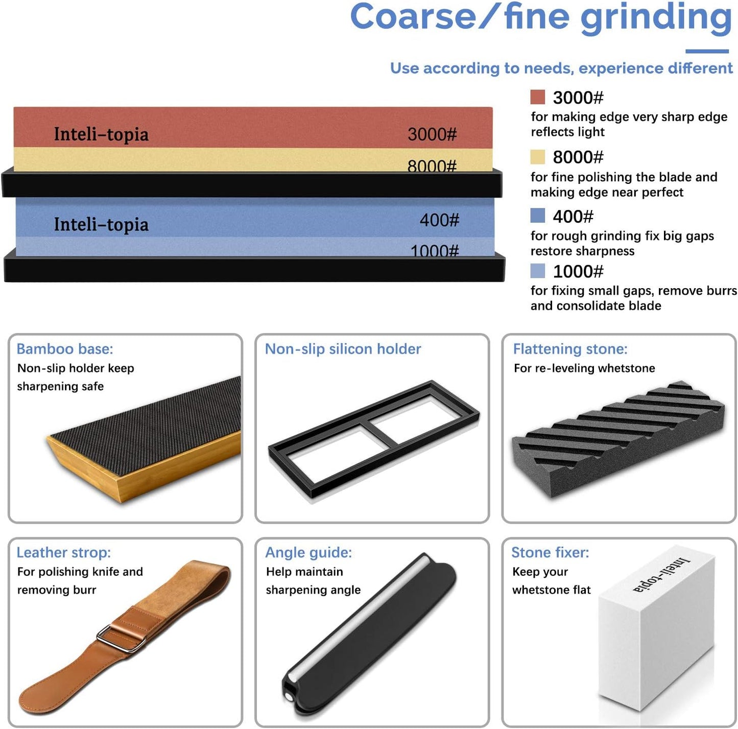 Knife Sharpener Whetstone Kit