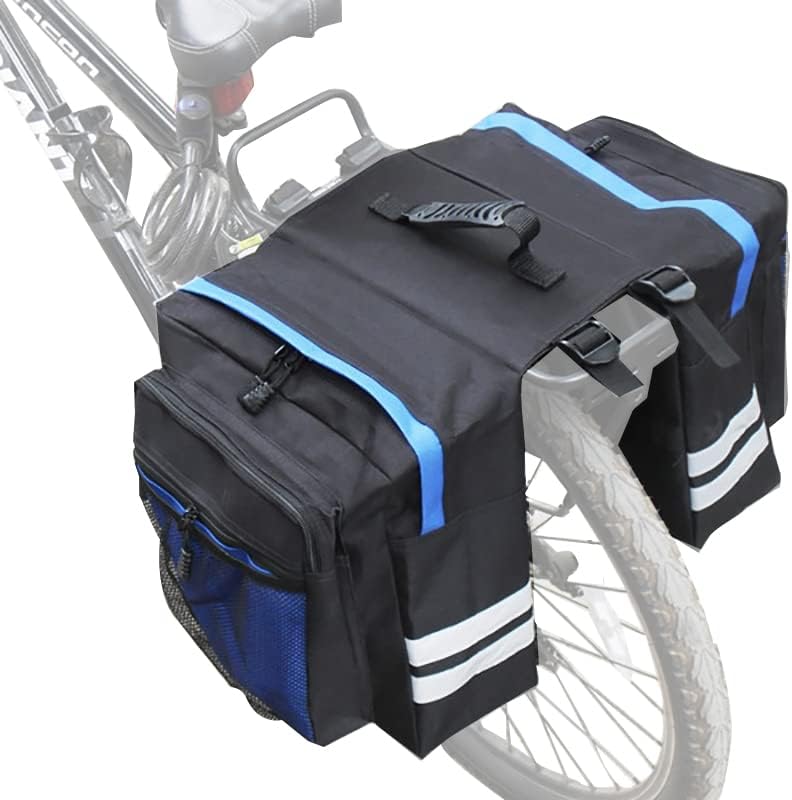Ecotrek 30L Waterproof Bike Rear Rack Double Pannier Bag with Reflective Trim – Black JS76603