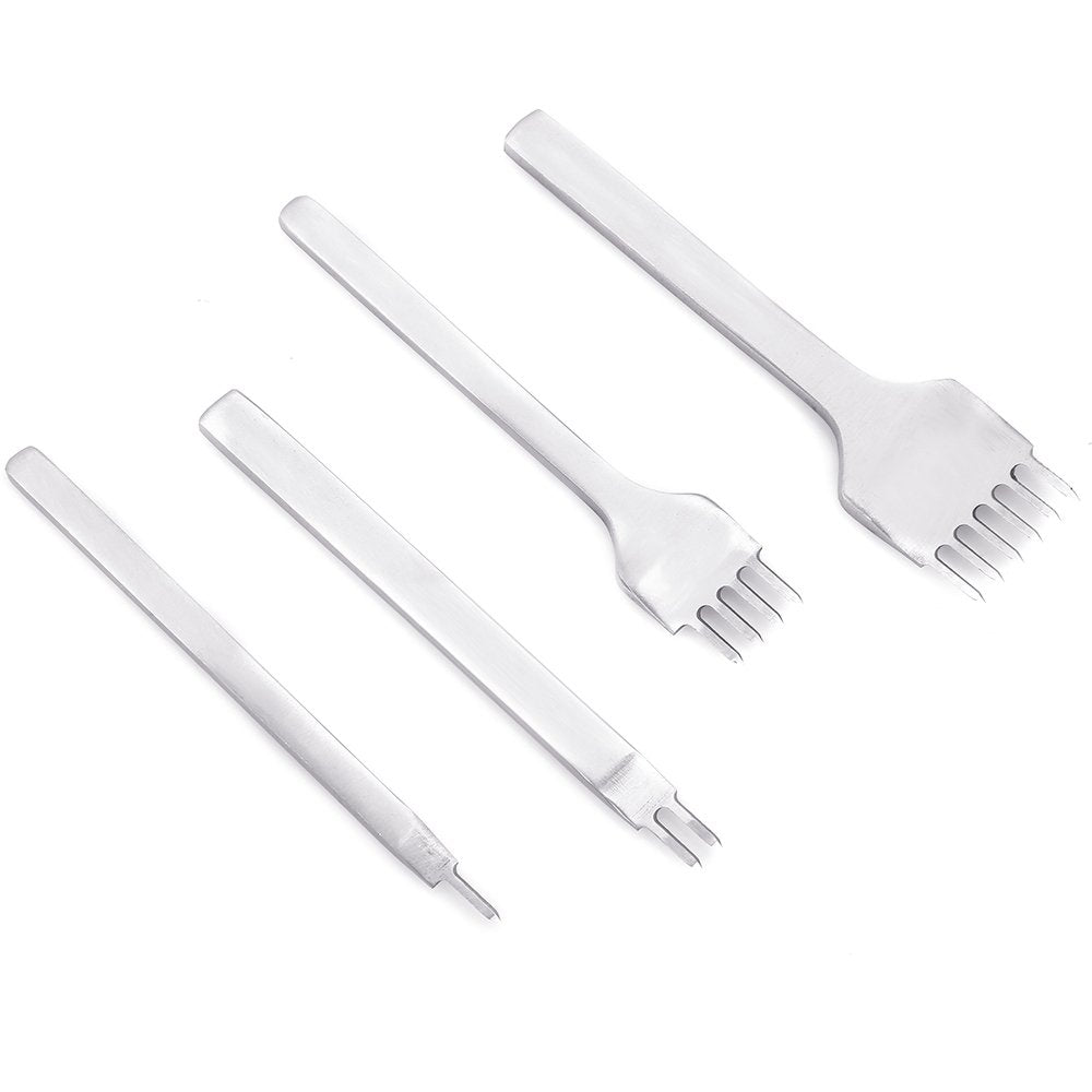 59PCs  Leather Craft Tools Kit Tools DIY Groover Punch Kit Stiching Carving Craft Sewing