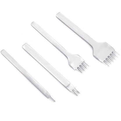 59PCs  Leather Craft Tools Kit Tools DIY Groover Punch Kit Stiching Carving Craft Sewing