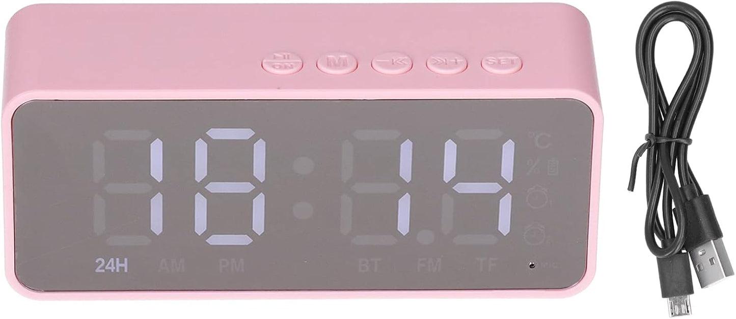 Digital Smart Alarm Clock With Bluetooth Speaker (Pink)