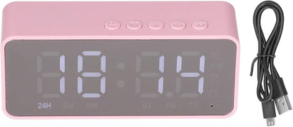 Digital Smart Alarm Clock With Bluetooth Speaker (Pink)