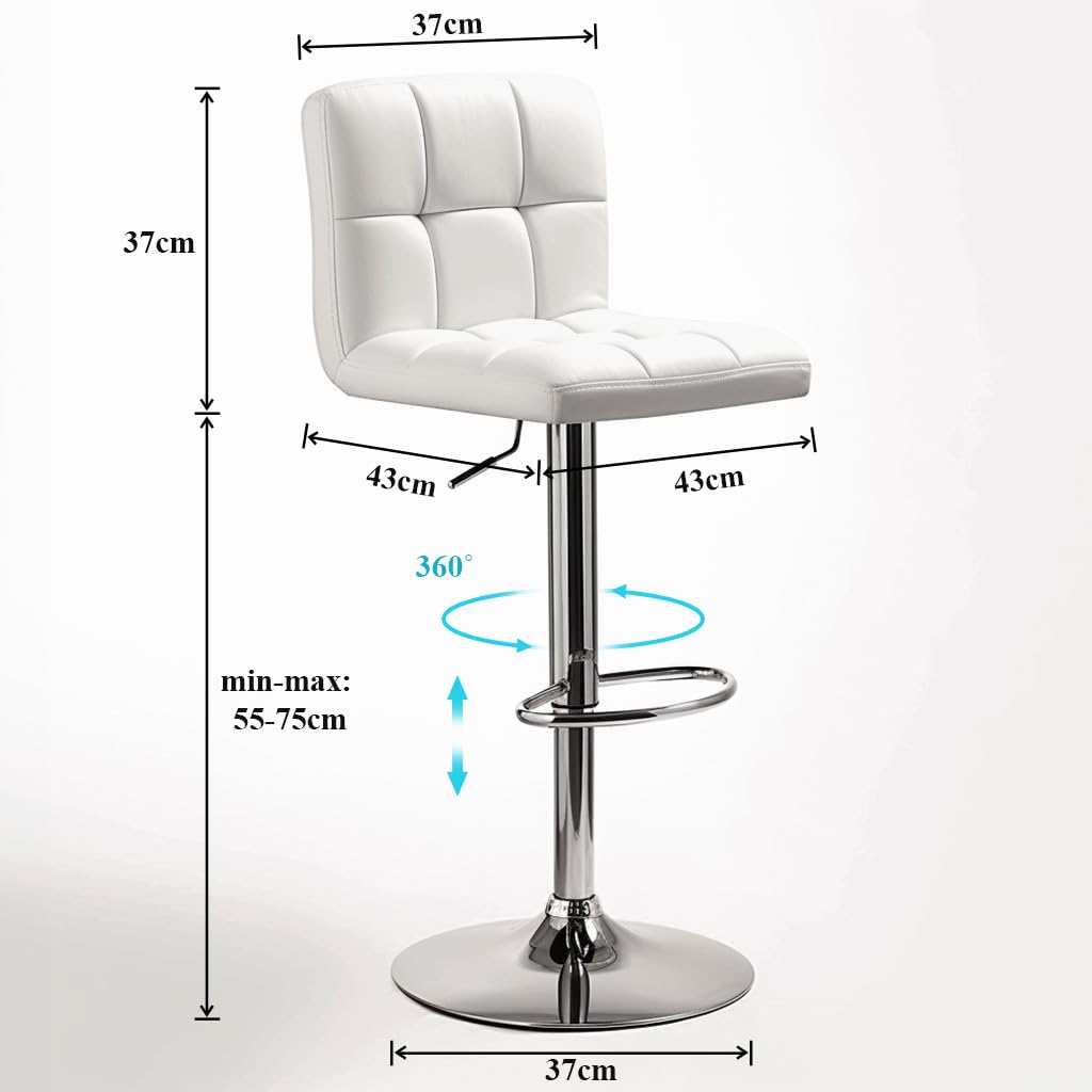 Bar Stools With Pu Leather Height Adjustable Bar Stools