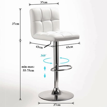 Bar Stools With Pu Leather Height Adjustable Bar Stools