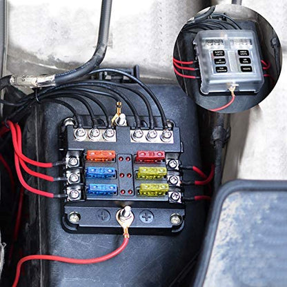 6 Circuit Negative Bus Blade Fuse Block