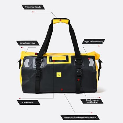Waterproof Motorcycle Tail Bag – 40L / 66L Roll-Top PVC Duffle BQF11412