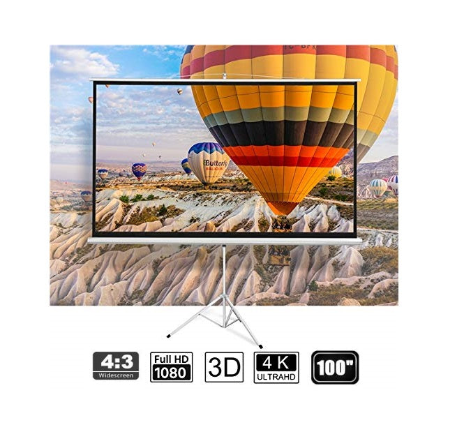 Projector Screen with Stand 100"