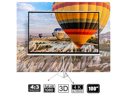 Projector Screen with Stand 100"