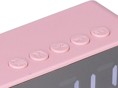 Digital Smart Alarm Clock With Bluetooth Speaker (Pink)