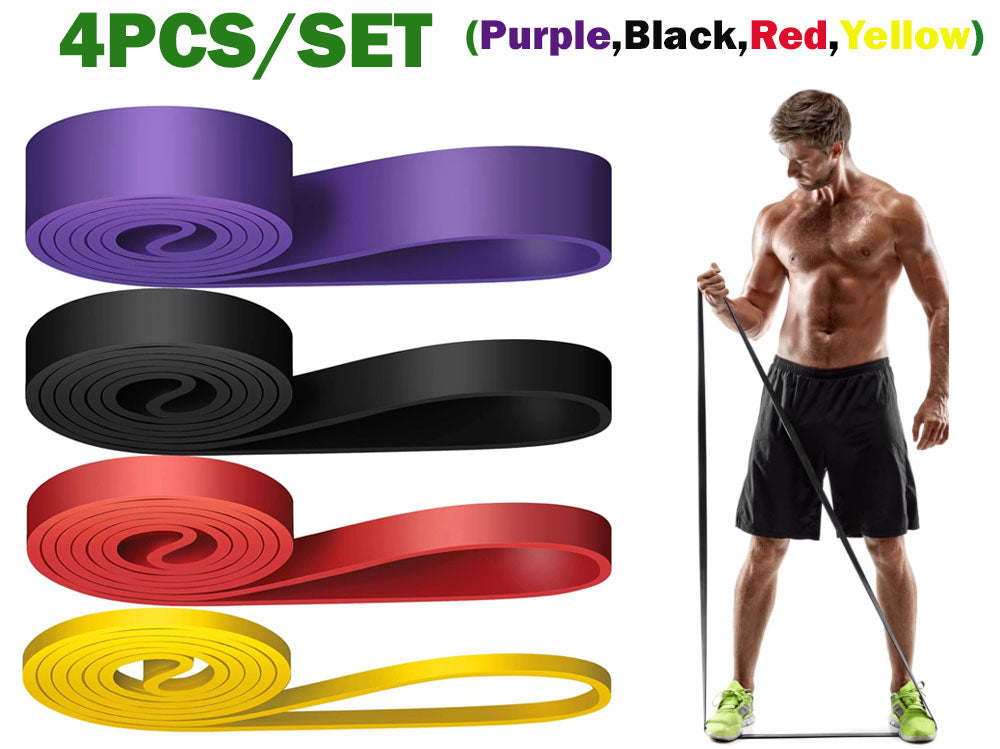 4Pcs Resistance Bands Exercise Yoga Pilates Rubber Fitness Training