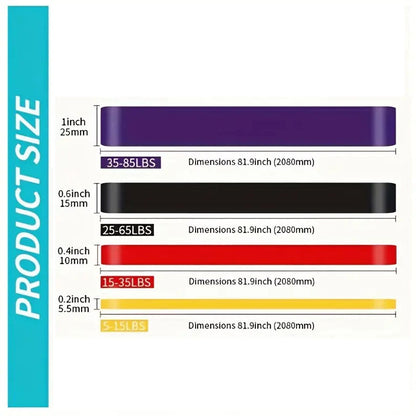 4Pcs Resistance Bands Exercise Yoga Pilates Rubber Fitness Training