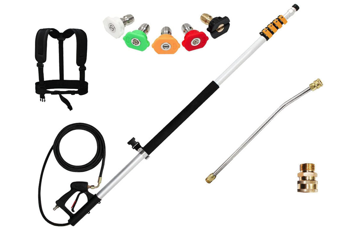 Telescoping Pressure Washer 6.2m Pole with Harness