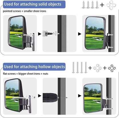 Universal Golf Cart Mirrors Set