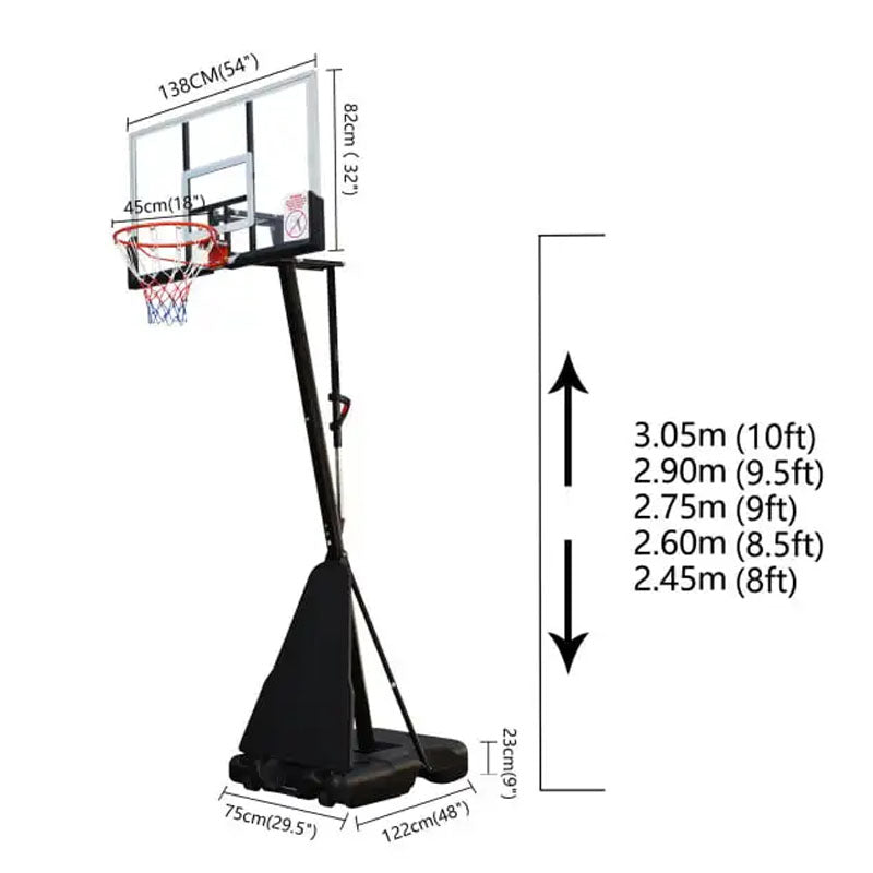 Height Adjustable Portable Basketball Hoop Standop