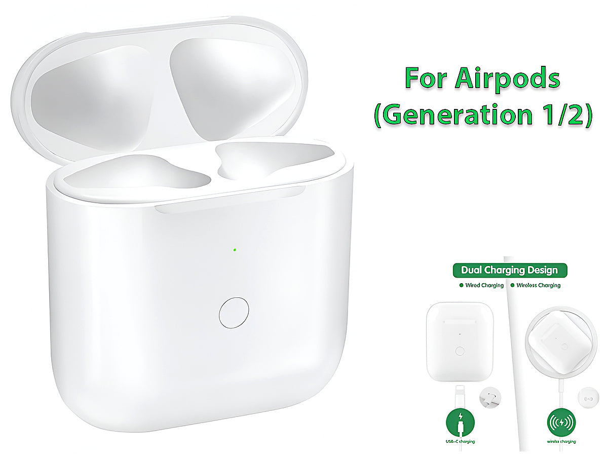 Replacement Wireless Charging Case for AirPods 1 & AirPods 2