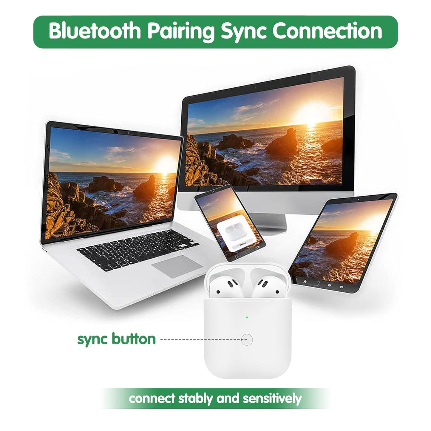 Wireless Charging Case Compatible with AirPods 1 & 2