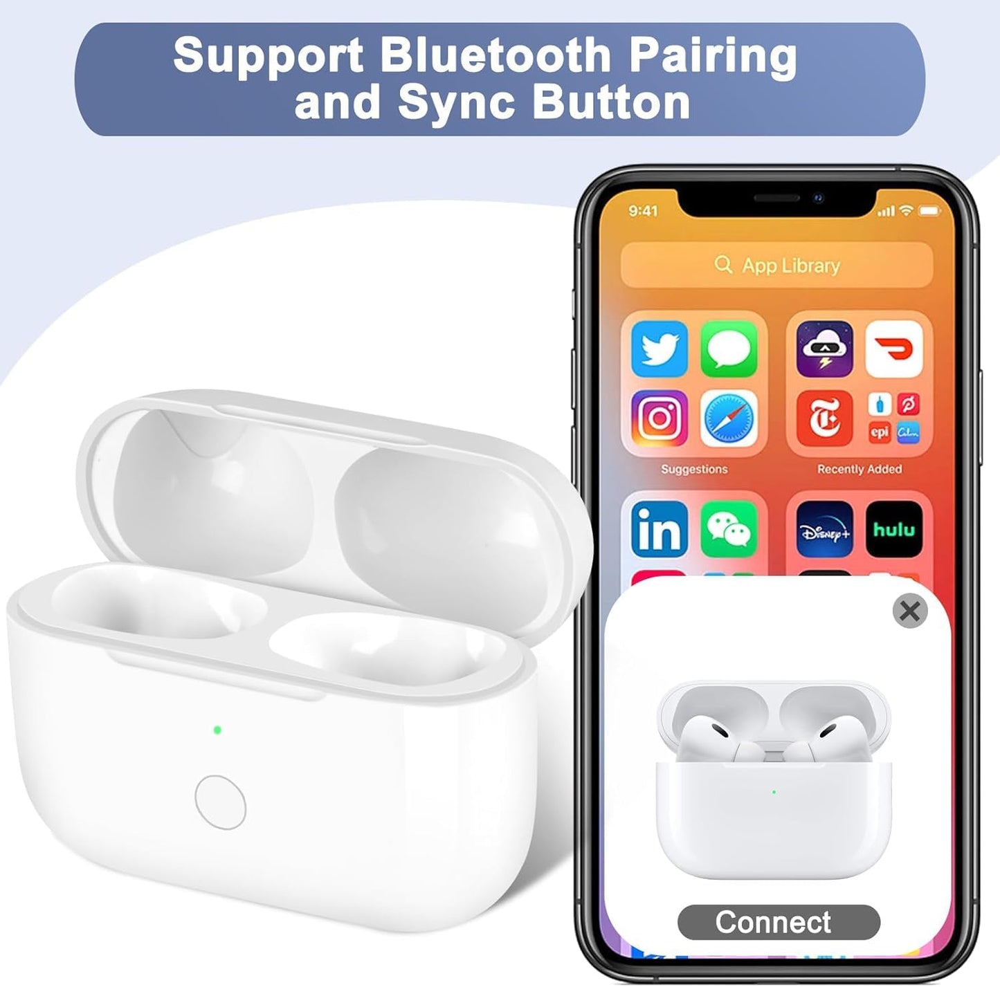 Airpod Pro Charging Case Replacement Wireless Charging Case for Airpods Pro 1 / Pro 2