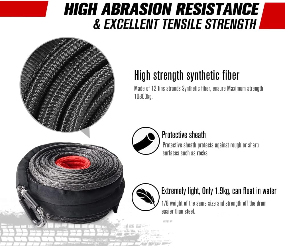 Synthetic Winch Rope 25M