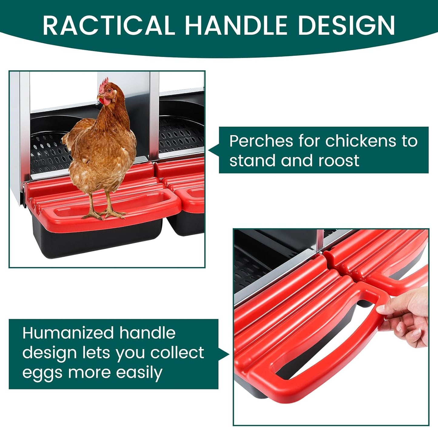 Nesting Box Chicken Hen Roll Away Laying Nest Boxes Chook Brooder 6 Compartment