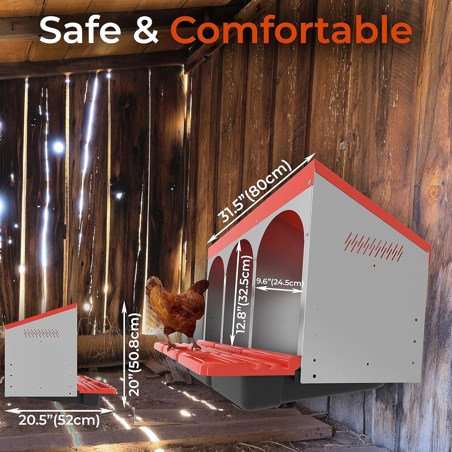 Nesting Box Chicken Hen Roll Away Laying Nest Boxes Chook Brooder 6 Compartment