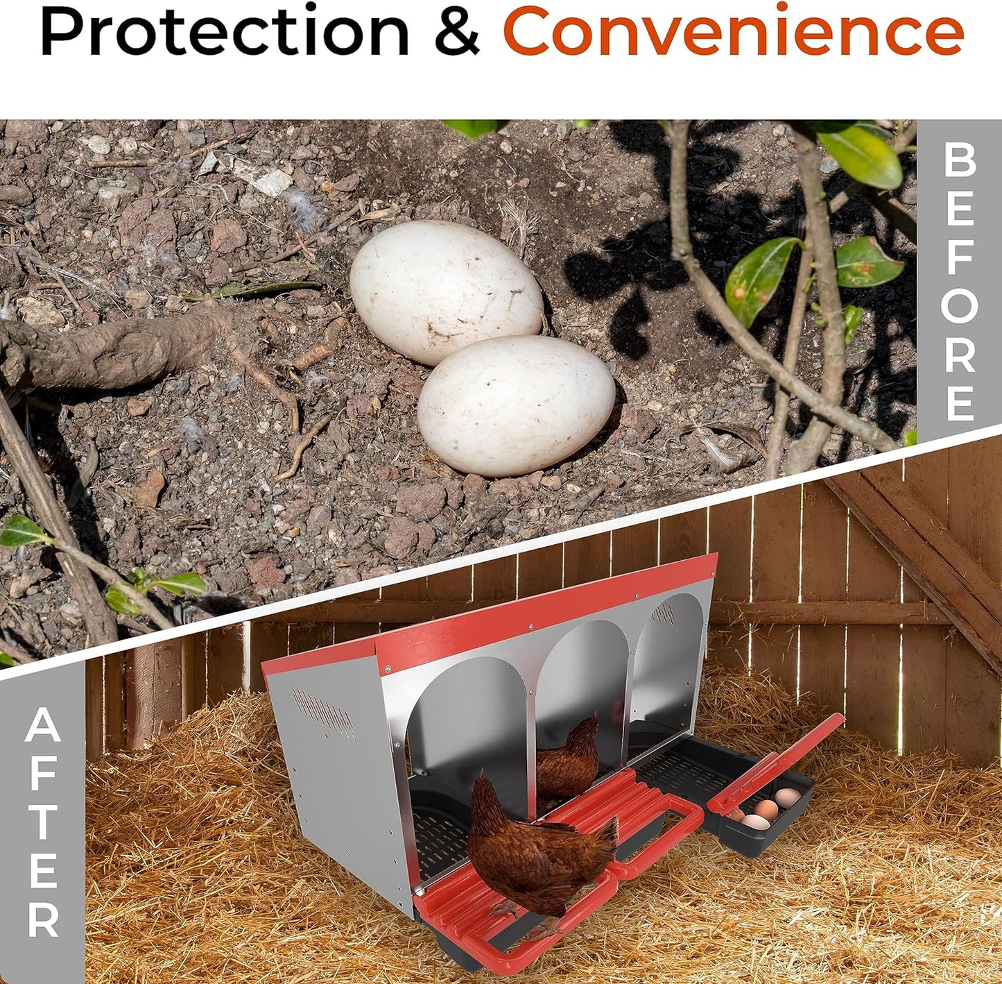 Nesting Box Chicken Hen Roll Away Laying Nest Boxes Chook Brooder 6 Compartment