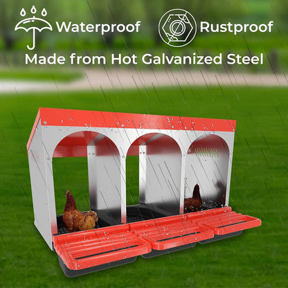 Nesting Box Chicken Hen Roll Away Laying Nest Boxes Chook Brooder 6 Compartment