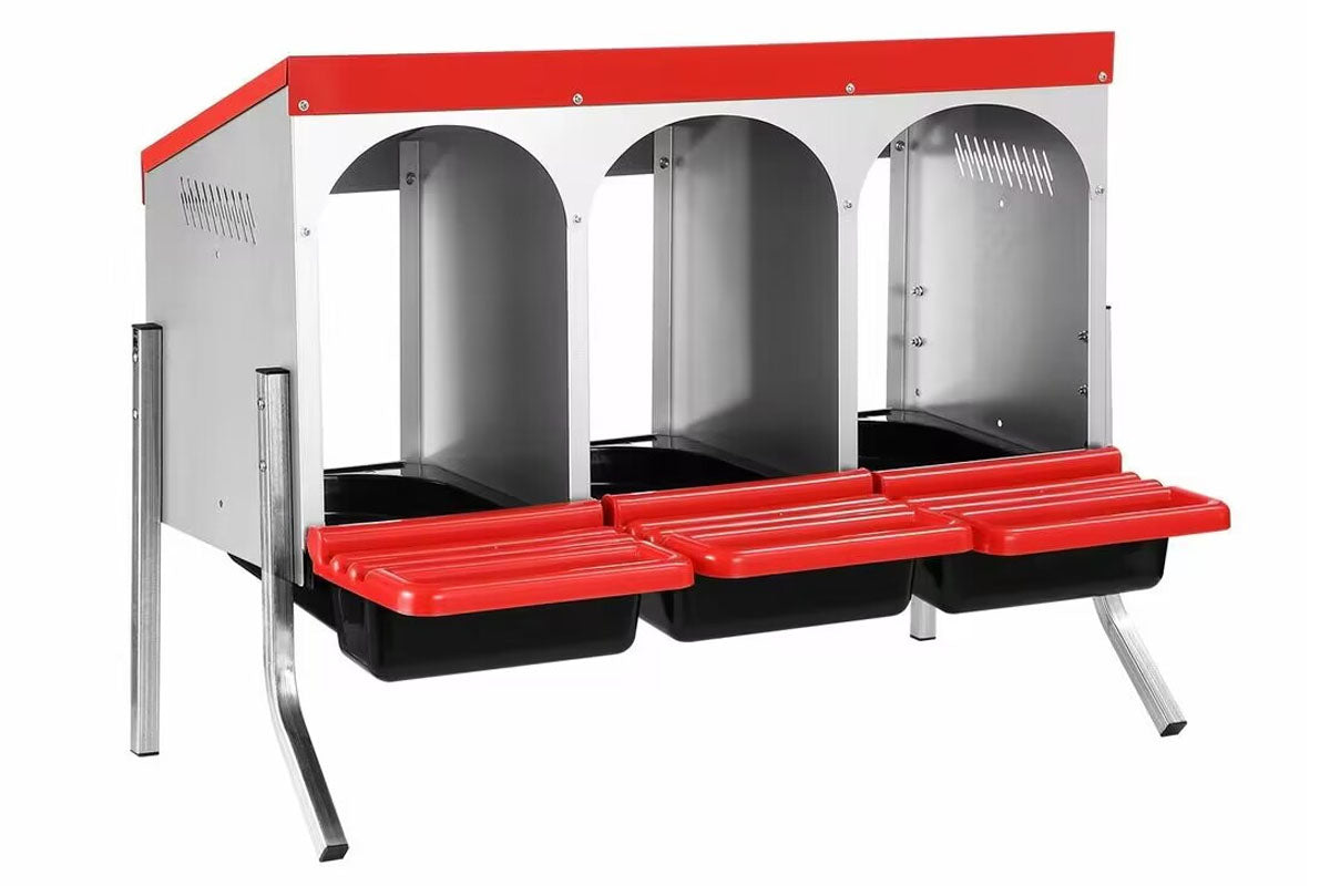 Nesting Box Chicken Hen Roll Away Laying Nest Boxes Chook Brooder 6 Compartment