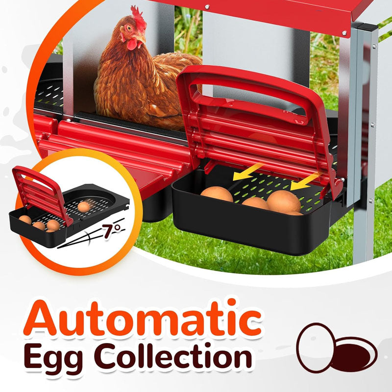 Nesting Box Chicken Hen Roll Away Laying Nest Boxes Chook Brooder 6 Compartment