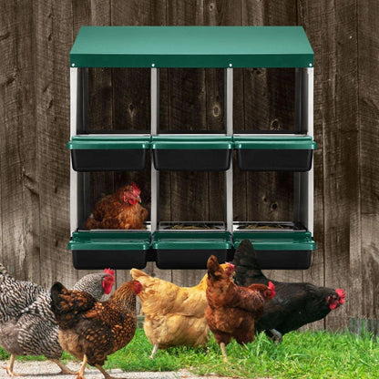 Nesting Box Chicken Hen Roll Away Laying Nest Boxes Chook Brooder 6 Compartment