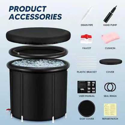 Portable Ice Bath Tub 300L Inflatable Hot Bathtub SPA Massage Athletes Outdoor