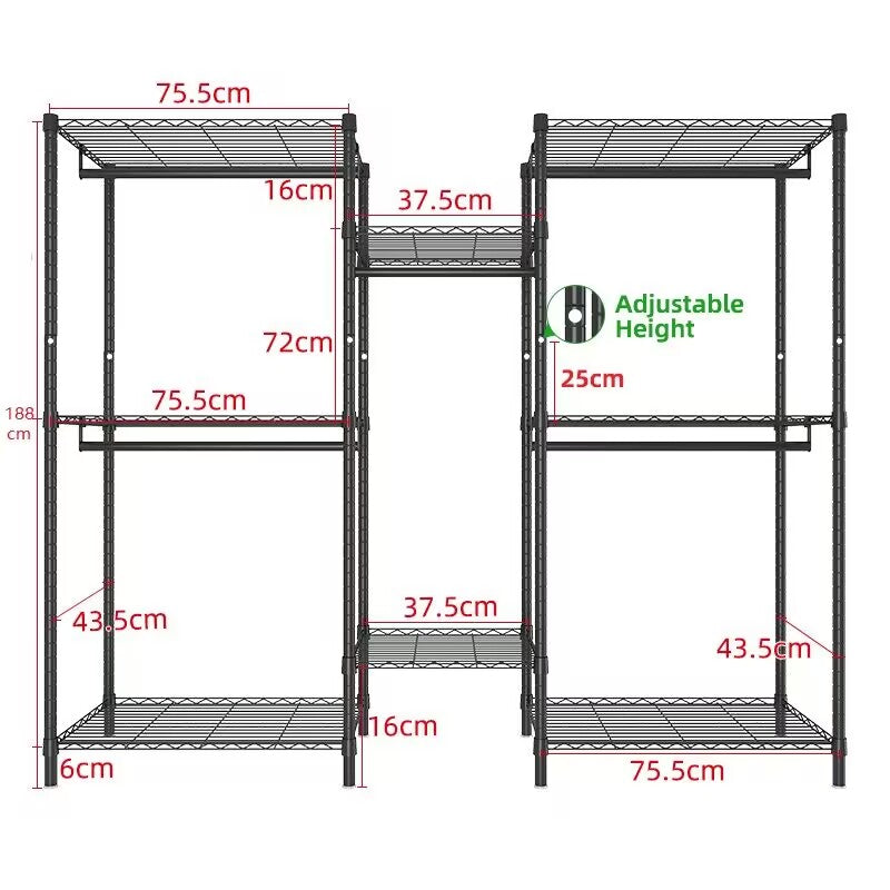 Metal Wardrobe Clothes Rack