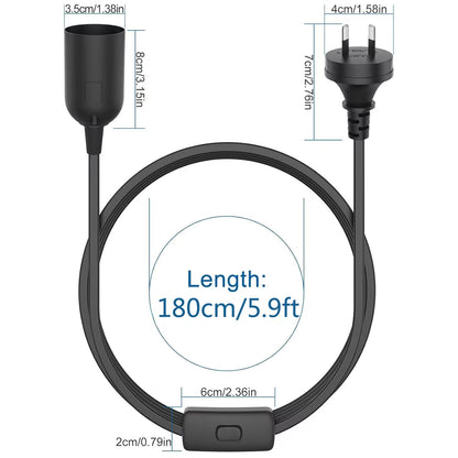1PC E27 Socket With Wire Lamp Holder For Bulb With Power Cord Electrical Outlet