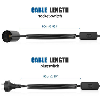 1PC E27 Socket With Wire Lamp Holder For Bulb With Power Cord Electrical Outlet