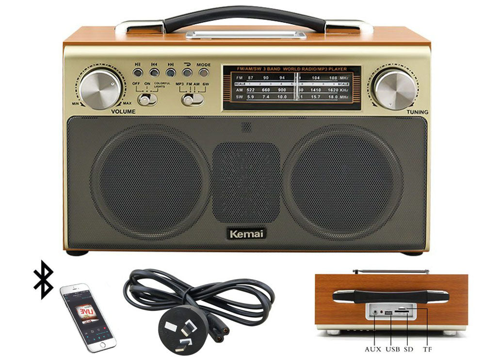 Multi Band Vintage FM Radio Speaker Bluetooth
