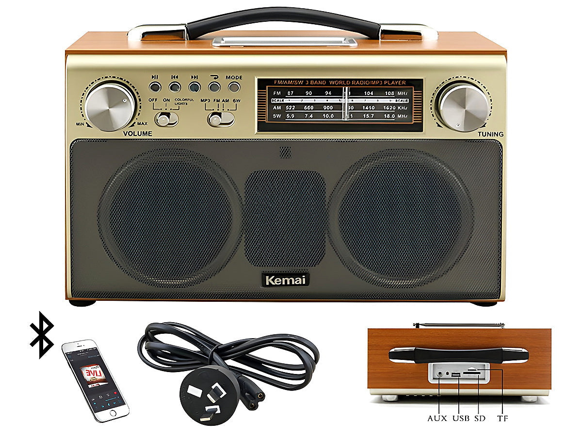 Multi Band Vintage FM Radio Speaker Bluetooth