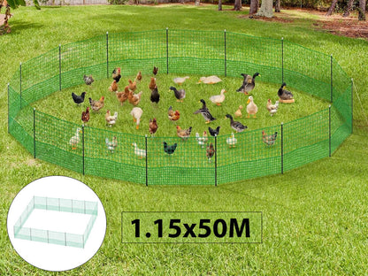 50M Chicken Fence Hen Poultry Coop Farm Runs Mesh Cage Net Habitat Safe House Pen