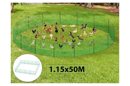 50M Chicken Fence Hen Poultry Coop Farm Runs Mesh Cage Net Habitat Safe House Pen