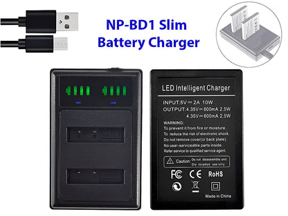 Battery Charger for Sony NP-BD1 NP-FR1 FT1 LCD Slim Battery Charger