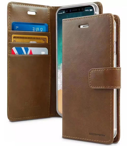 Mercury Blue Moon Diary Shockproof Leather Wallet Compatible with iPhone SE2 Case